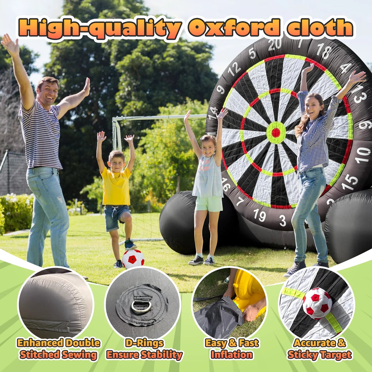 Giant Inflatable Soccer Darts Board With Balls And Blower