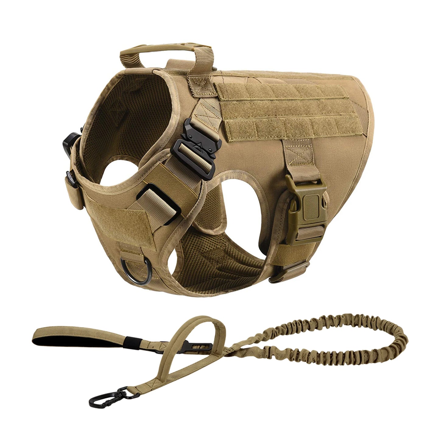 PETRAVELCN Tactical Dog Harness Vest With Molle Pouches
