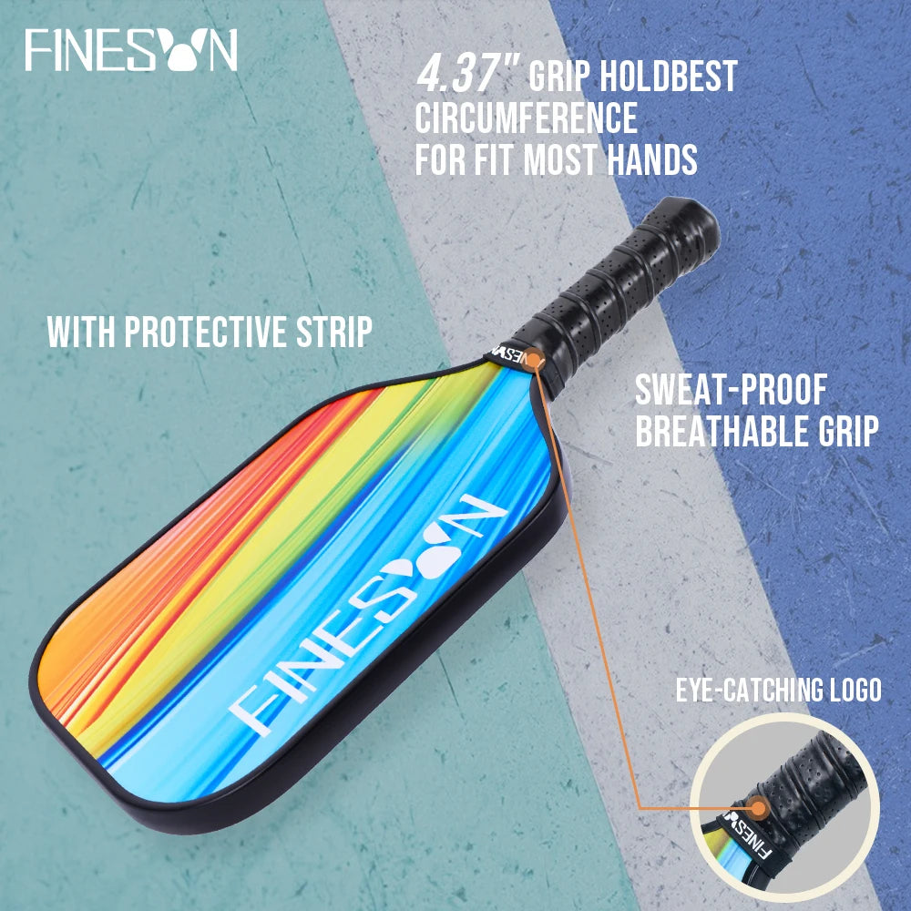 Finesun Pickleball Paddles Set USAPA Compliant Fiberglass Surface Enhanced Power with Pickleball Bag Ideal Gift for Beginners