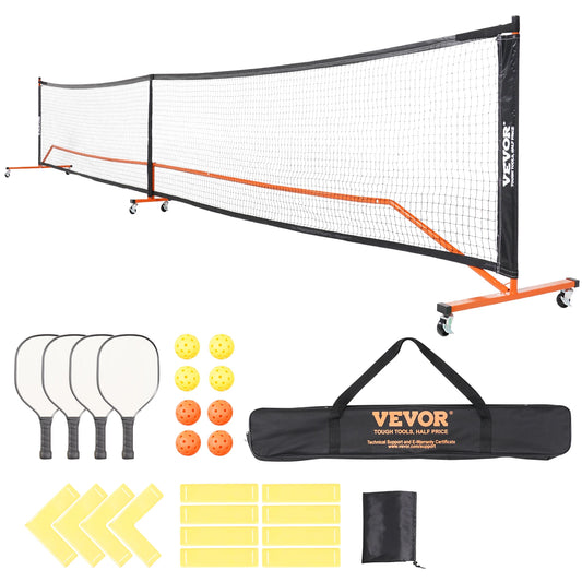SucceBuy 22FT Portable Pickleball Net Set with Bags Balls Paddles and Court Lines Weather Resistant