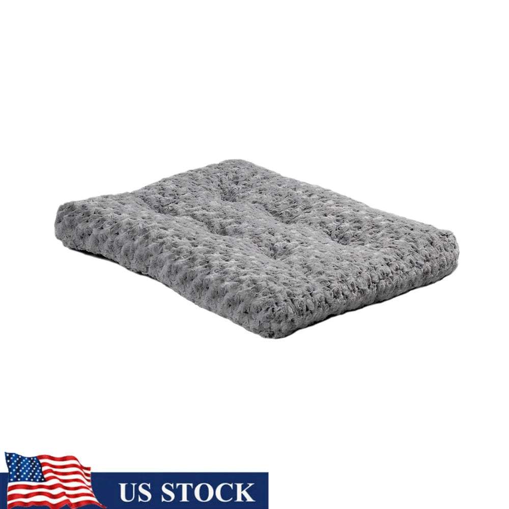 Plush Dog Cat Bed Non Skid 24 Inch Gray Machine Washable