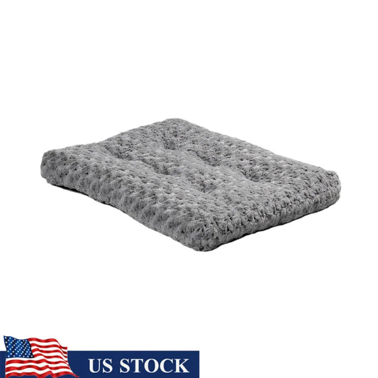 Plush Dog Cat Bed Non Skid 24 Inch Gray Machine Washable