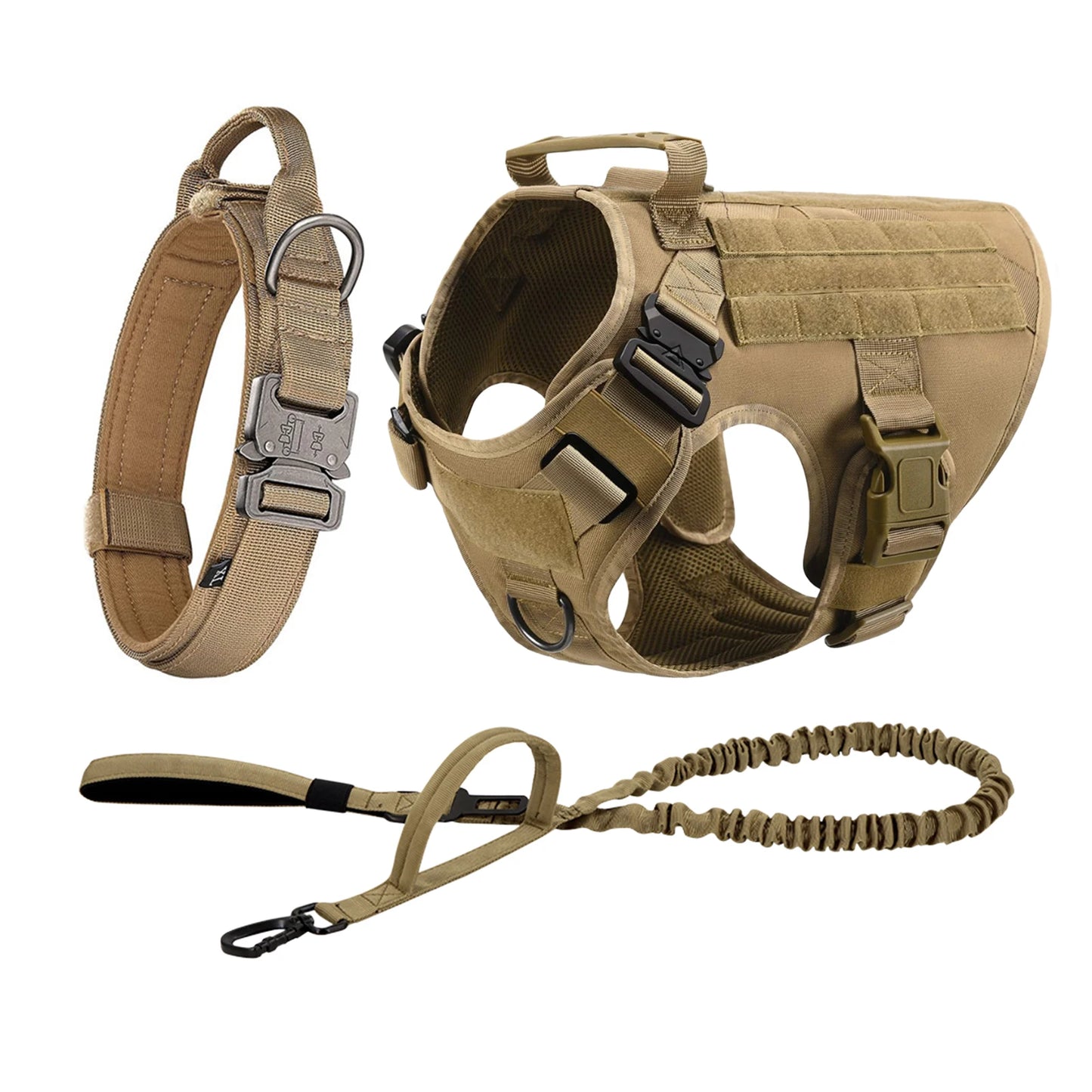 PETRAVELCN Tactical Dog Harness Vest With Molle Pouches
