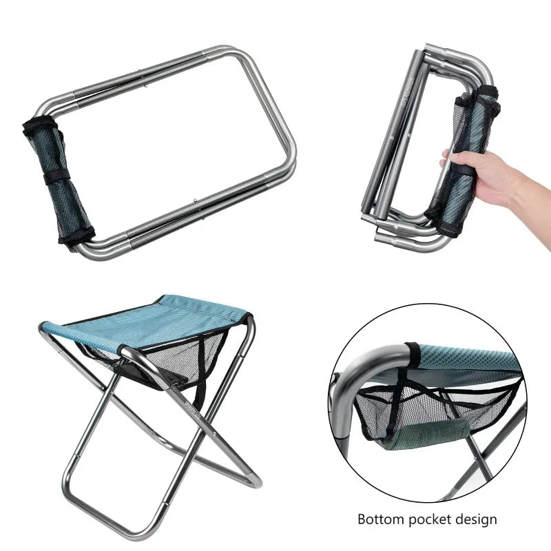 Outdoor Aluminium Alloy Folding Picnic Stool Ultralight