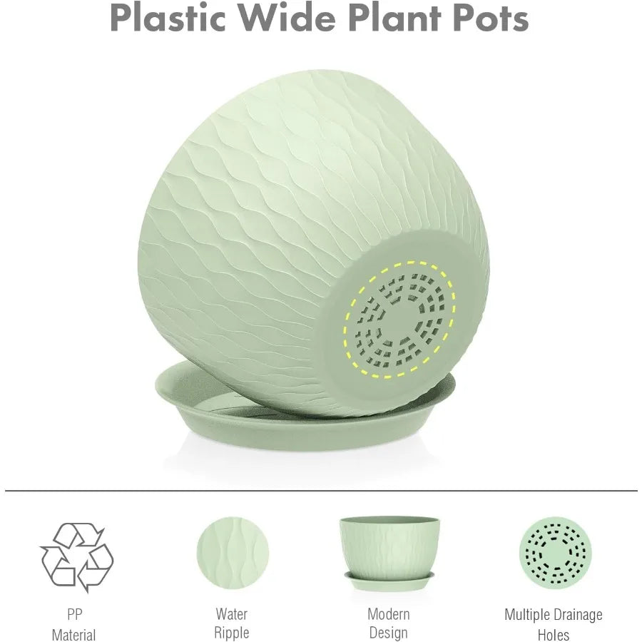 Large Flower Pot Set 12 10 9 Inch Wide Outdoor Planters