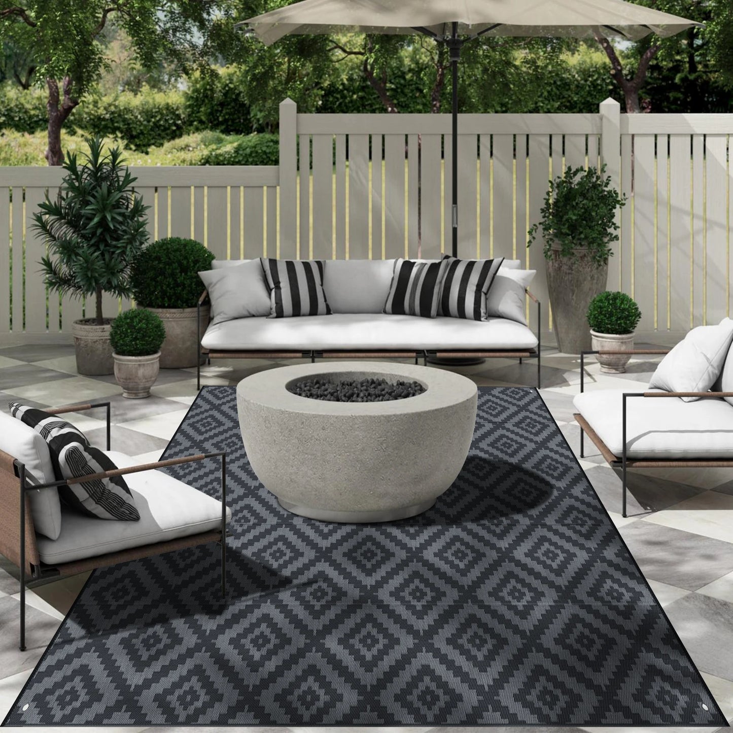 9ft By 18ft Outdoor Rug Waterproof Reversible Patio Carpet