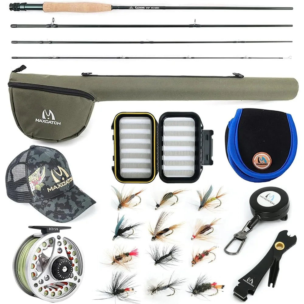 Extreme Fly Fishing Starter Kit 3/5/6/8 Weight Rod and Case
