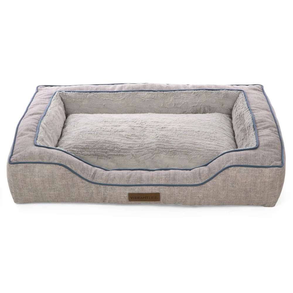 Large Bolstered Orthopedic Pet Bed for Dogs and Cats