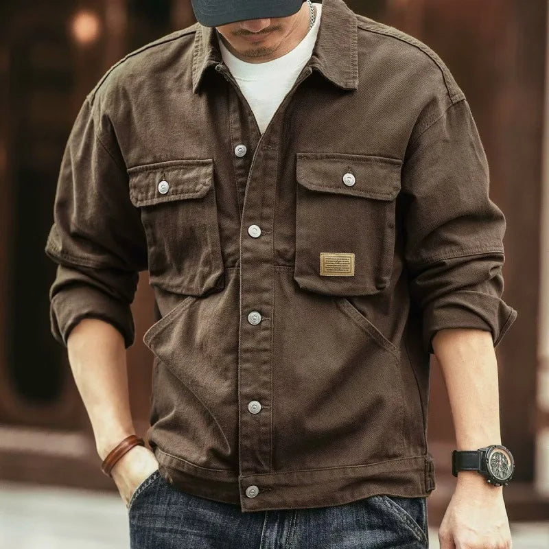 Zhejiang Classic Vintage Denim Jacket For Men Autumn Winter