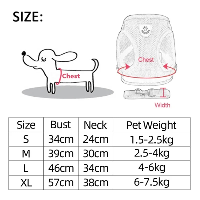 YTYINCN Adjustable Dog Harness Leash Set Durable Polyester For Pets