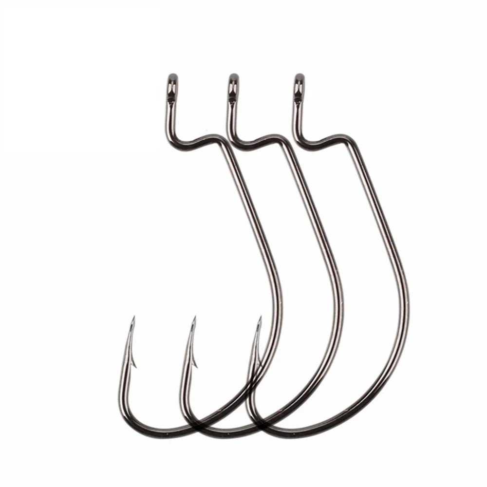 Twenty Pieces High Carbon Steel Offset Hooks For Fishing