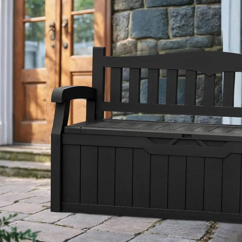 Devoko 80 Gallon Storage Bench Deck Box Lockable Outdoor