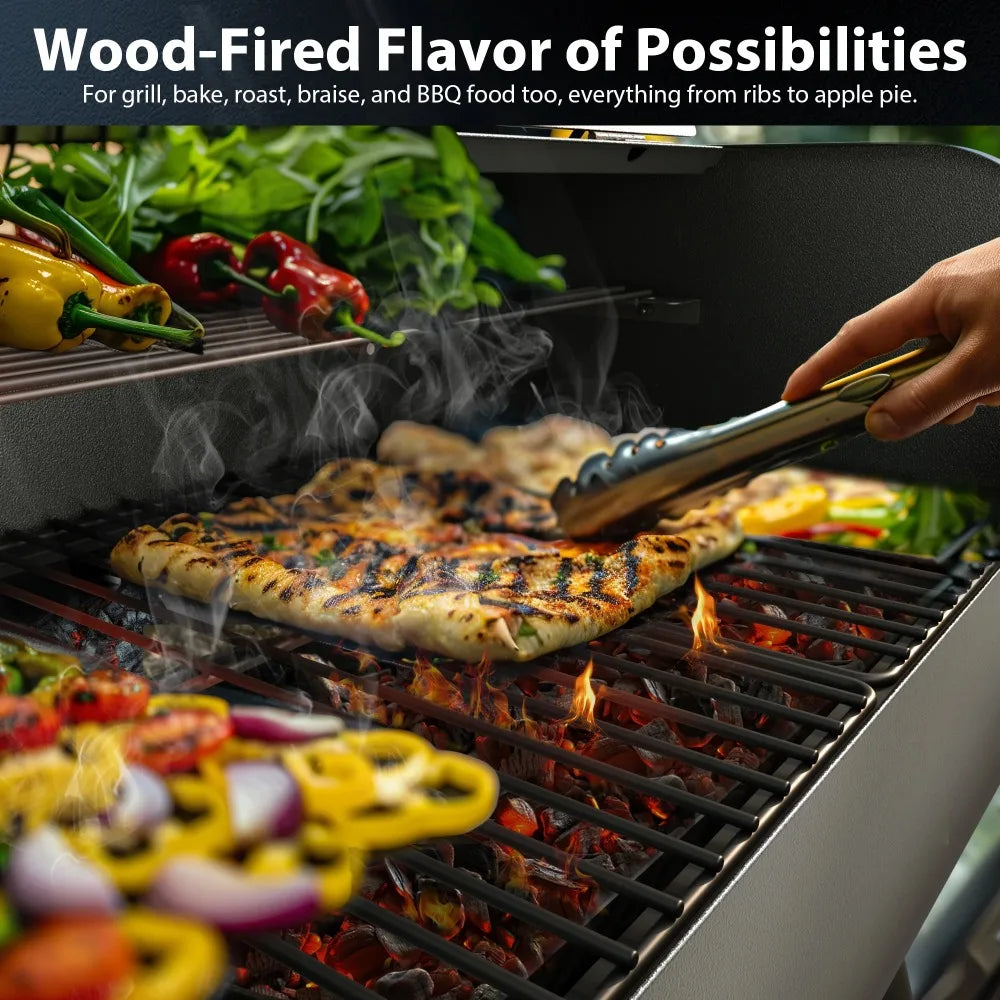 Wood Pellet Grill and Smoker BBQ Grill with Auto Temperature Control 467 Sq In Cooking Area for Outdoor Cooking
