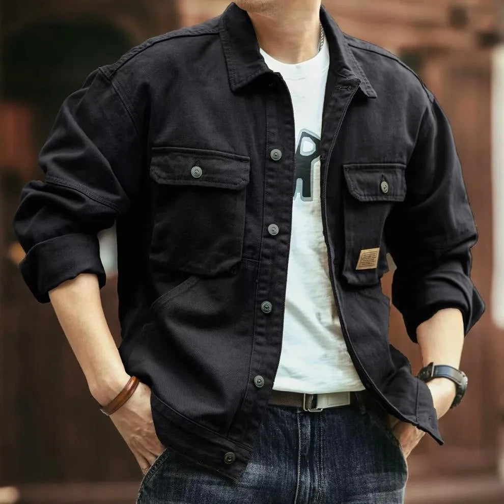 Zhejiang Classic Vintage Denim Jacket For Men Autumn Winter