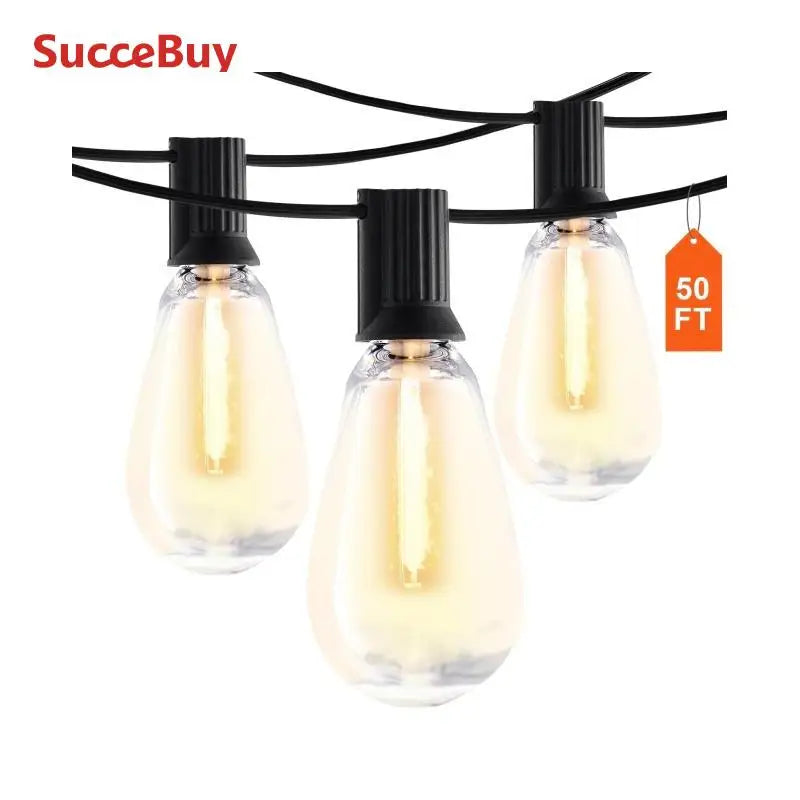 SucceBuy LED String Lights 2700K Dimmable Waterproof Patio