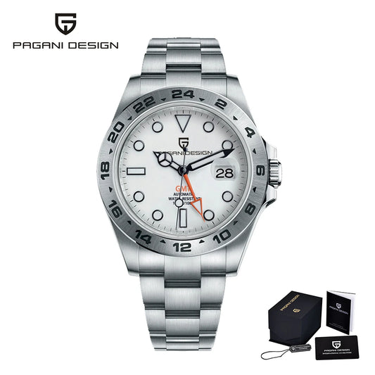 PAGANI Design GMT Automatic Watch Stainless Steel Sapphire Crystal