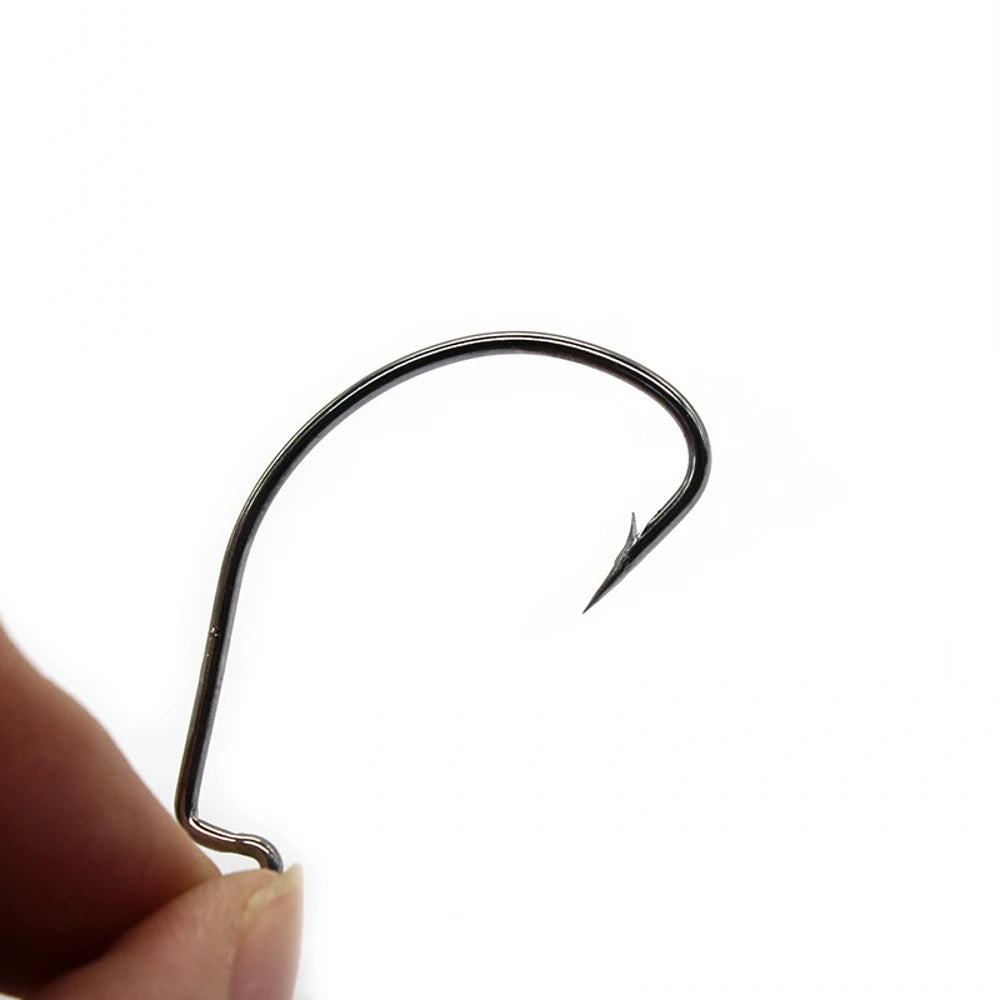Twenty Pieces High Carbon Steel Offset Hooks For Fishing