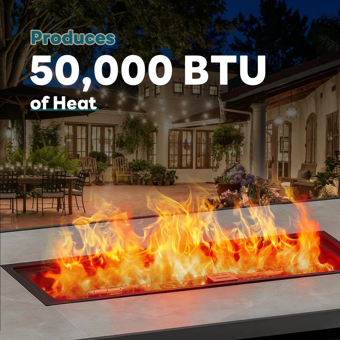 JHK Outdoor Propane Fire Pit Table 50,000 BTU