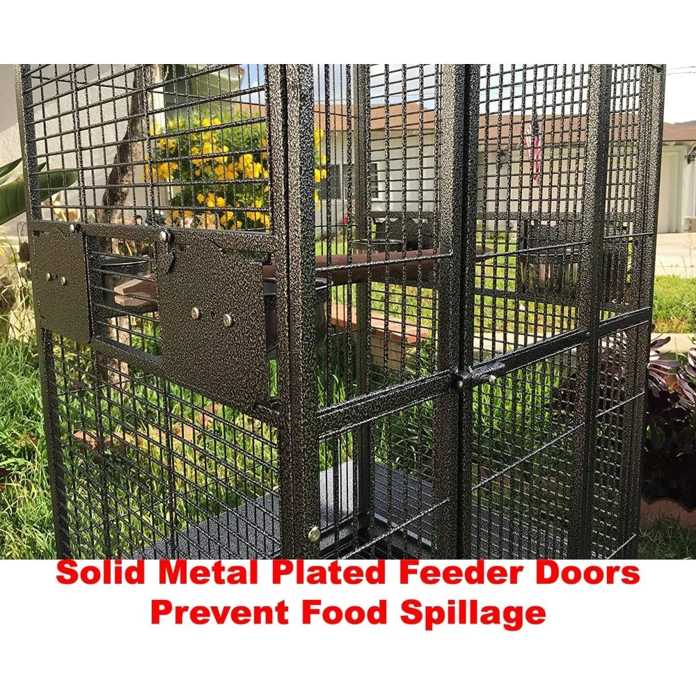 Large Elegant Durable Play Top Bird Cage Wrought Iron