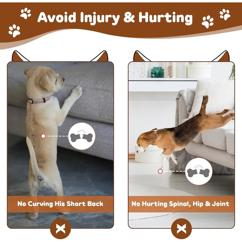 Wooden Dog Ramp For Bed With Removable Rail And Non Slip