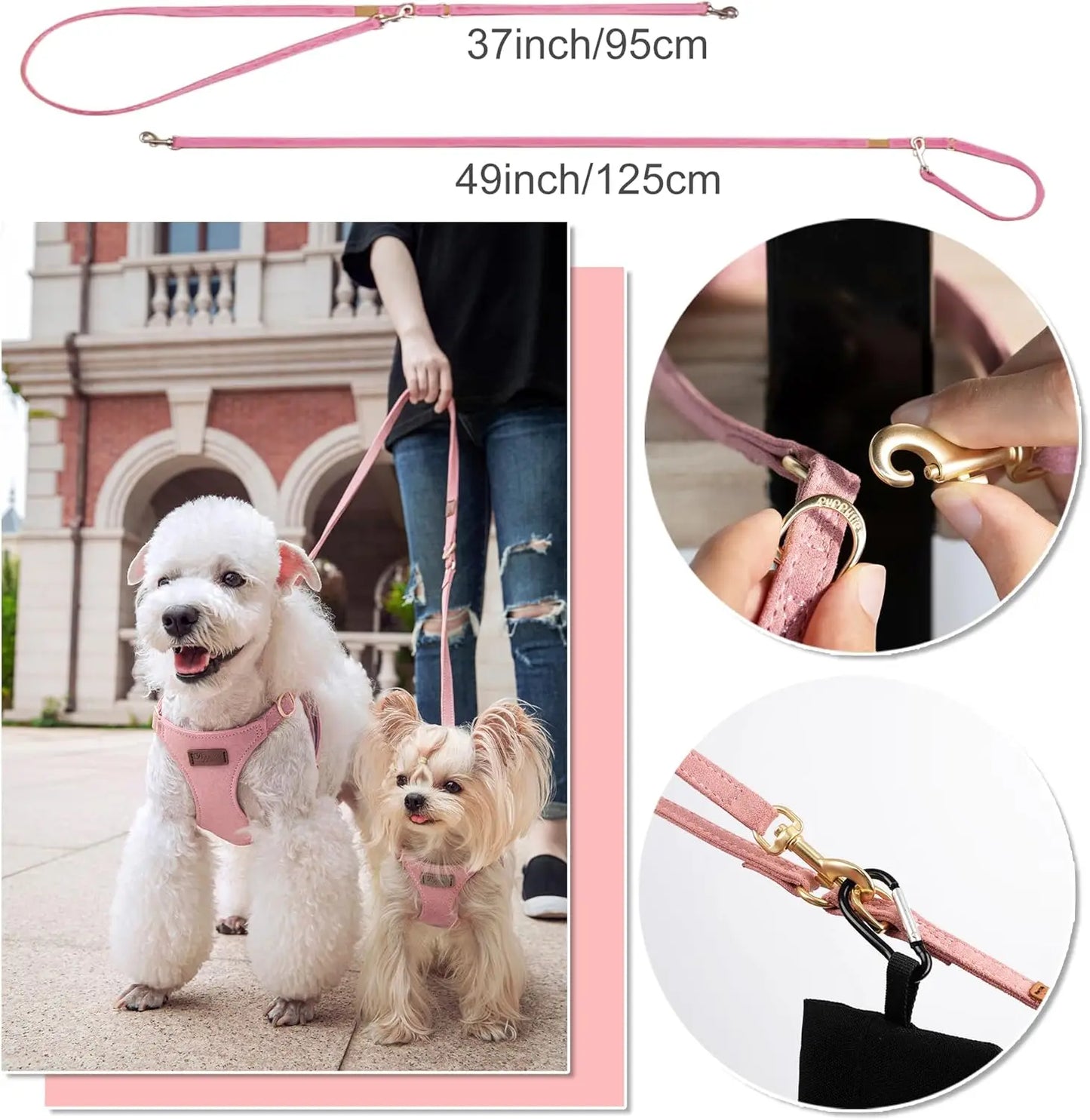 Adjustable No-Pull Dog Harness With Leash Escape-Proof Vest