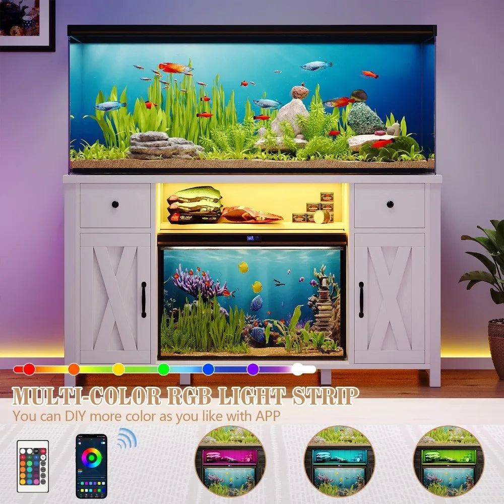 75 Gallon Farmhouse Fish Tank Stand With Power Outlets
