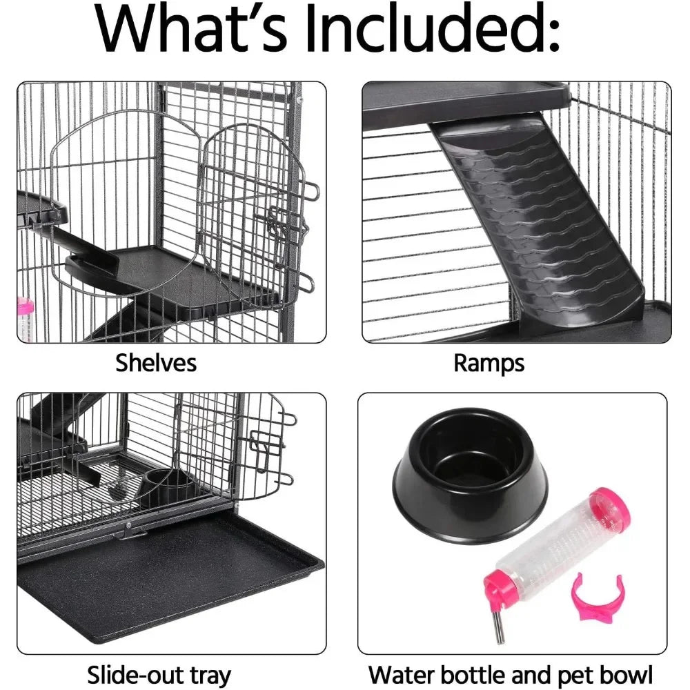 52 Inch Ferret Cage 6 Level Metal Cage With Front Doors