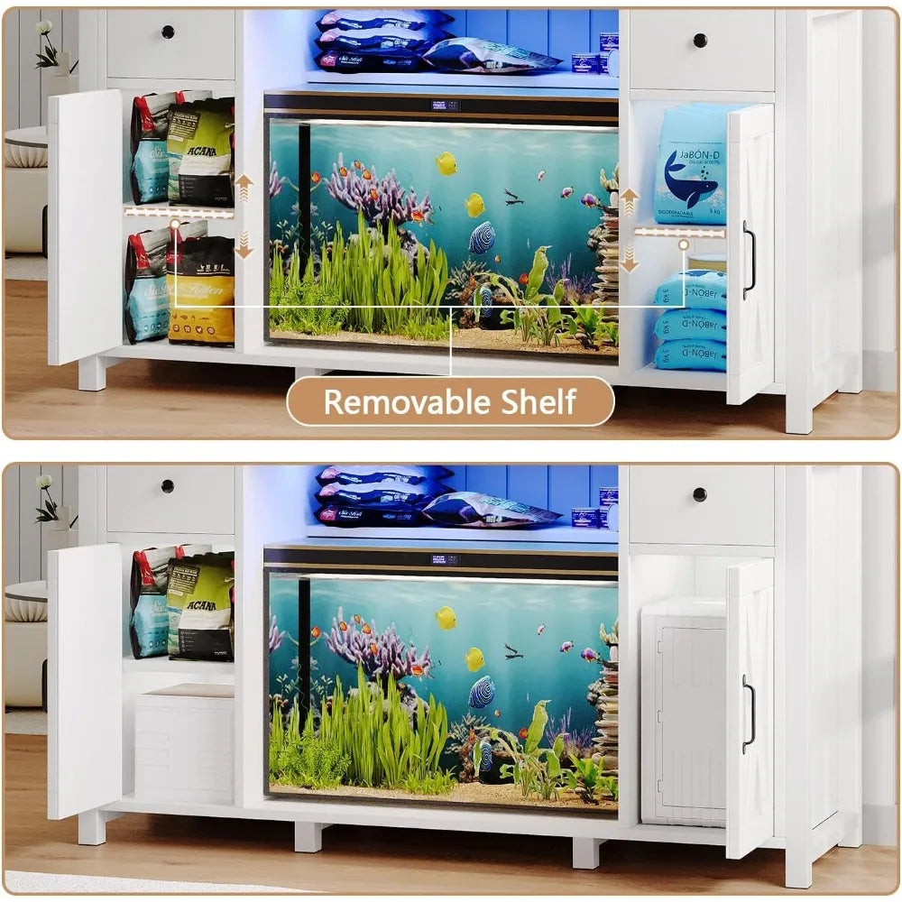 75 Gallon Farmhouse Fish Tank Stand With Power Outlets