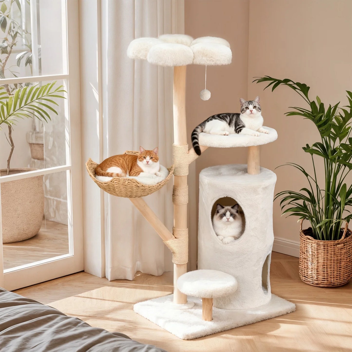 BINGOPAW Tall Cat Tree Activity Tower For Indoor Cats