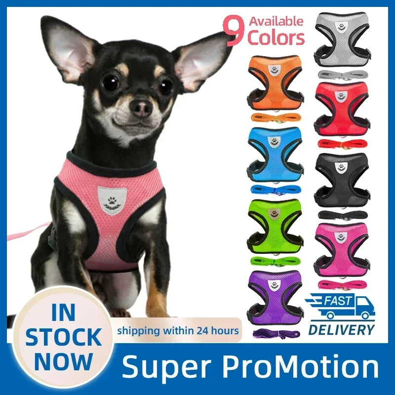 YTYINCN Adjustable Dog Harness Leash Set Durable Polyester For Pets