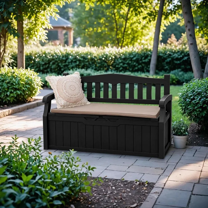 Devoko 80 Gallon Storage Bench Deck Box Lockable Outdoor