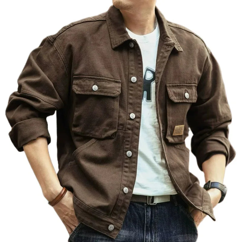 Zhejiang Classic Vintage Denim Jacket For Men Autumn Winter