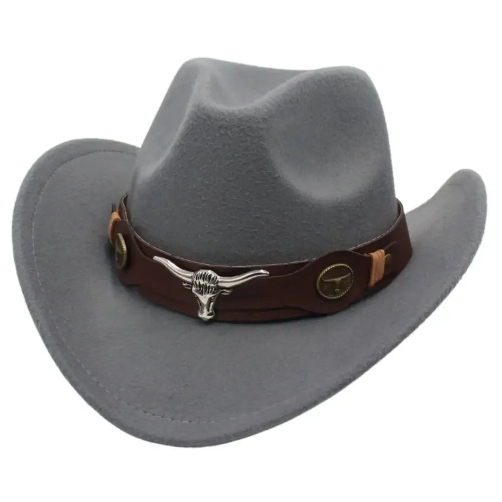 CN Felt Western Cowboy Hat Tibetan Style Top Hat Accessory