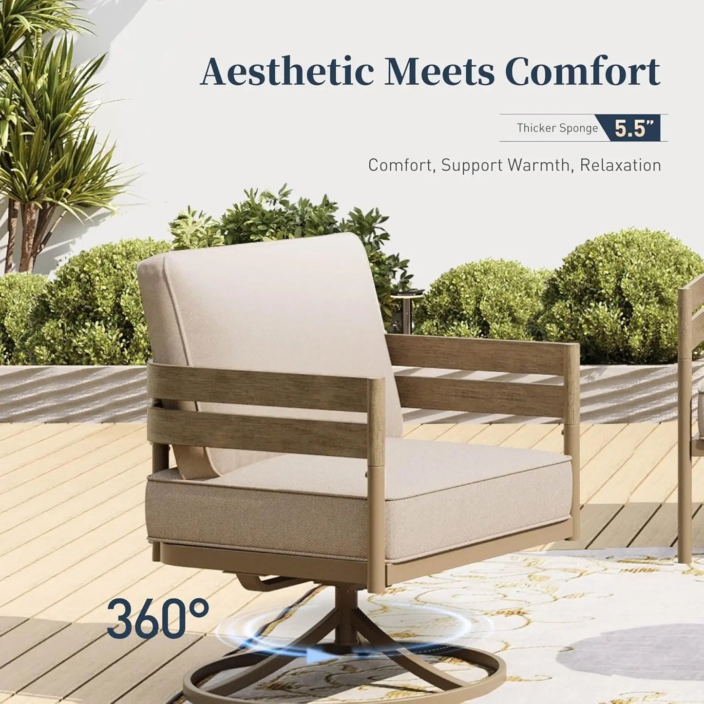 Metal Frame Patio Furniture Set Cushioned Outdoor Seating