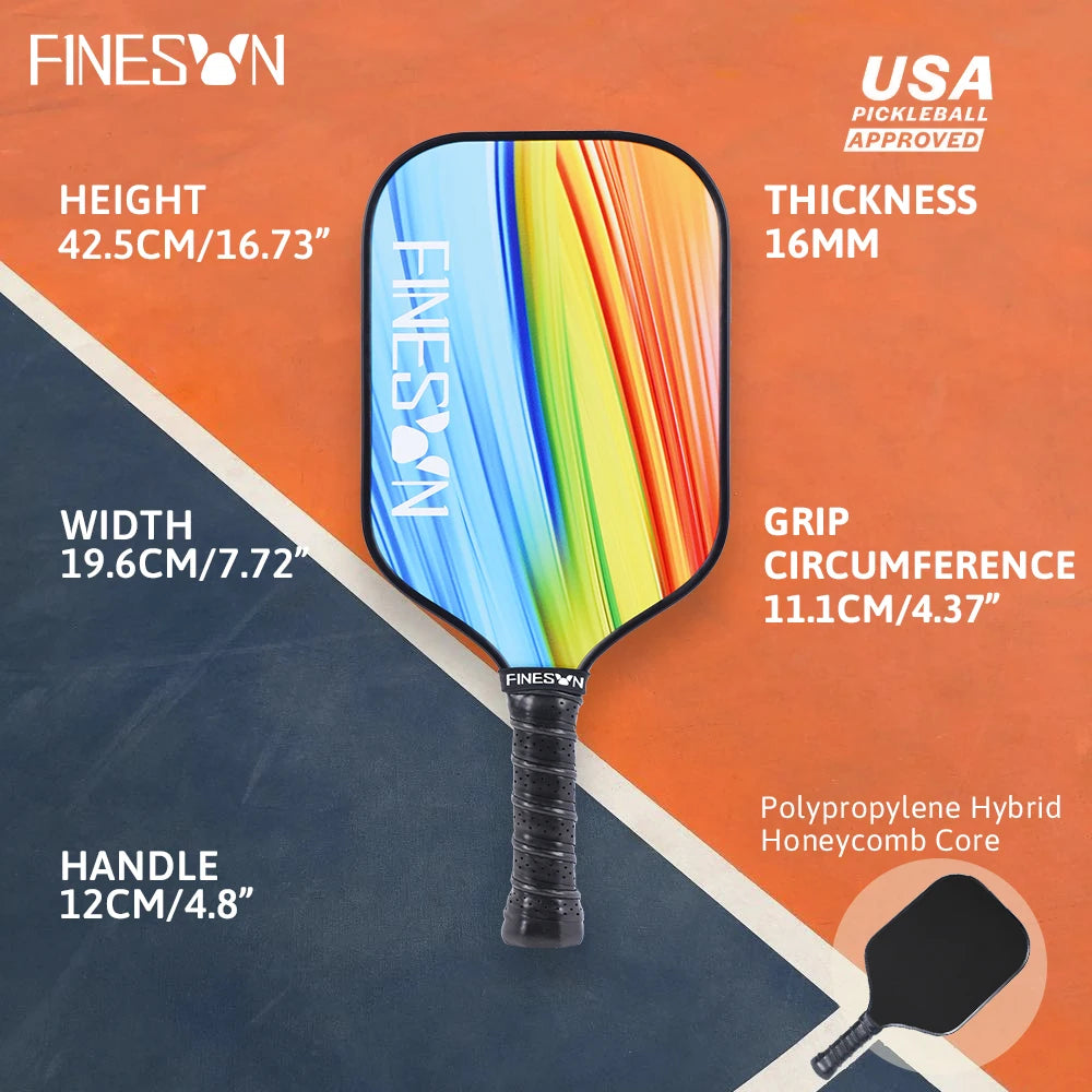 Finesun Pickleball Paddles Set USAPA Compliant Fiberglass Surface Enhanced Power with Pickleball Bag Ideal Gift for Beginners