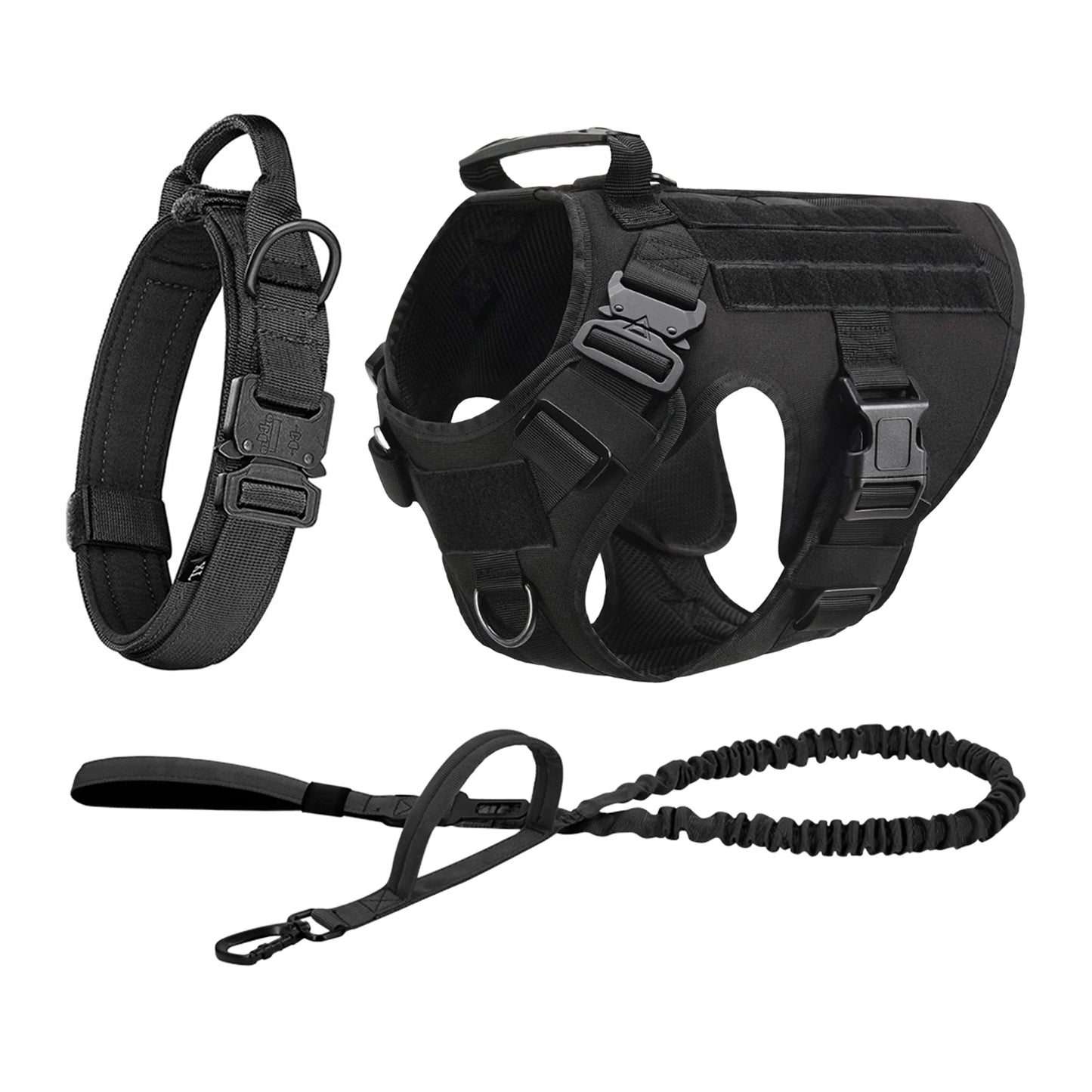 PETRAVELCN Tactical Dog Harness Vest With Molle Pouches