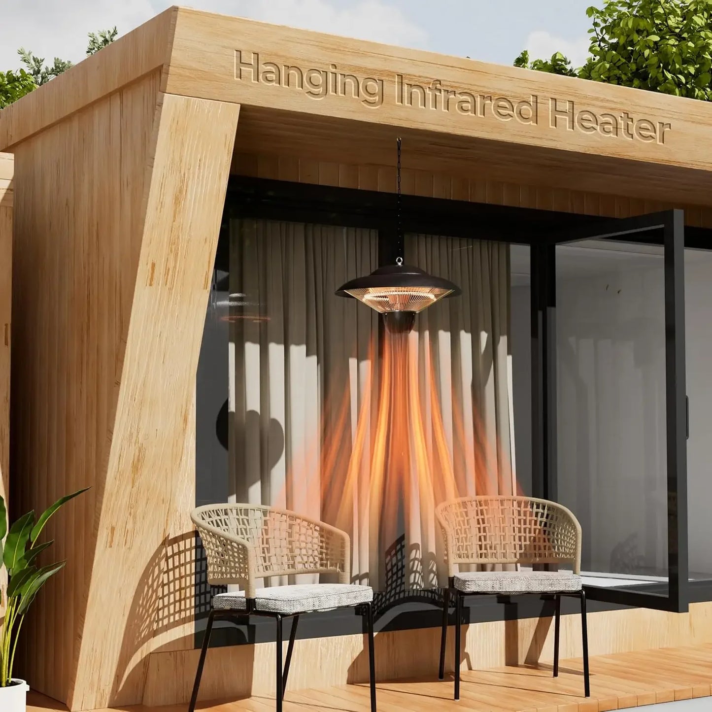 Outdoor Patio Heater 1500W Ceiling Mounted Infrared IP34