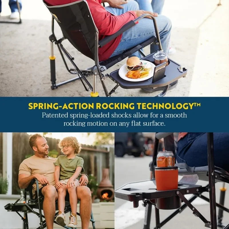 GCI Outdoor Freestyle Rocker XL with Side Table Portable Folding Rocking Chair