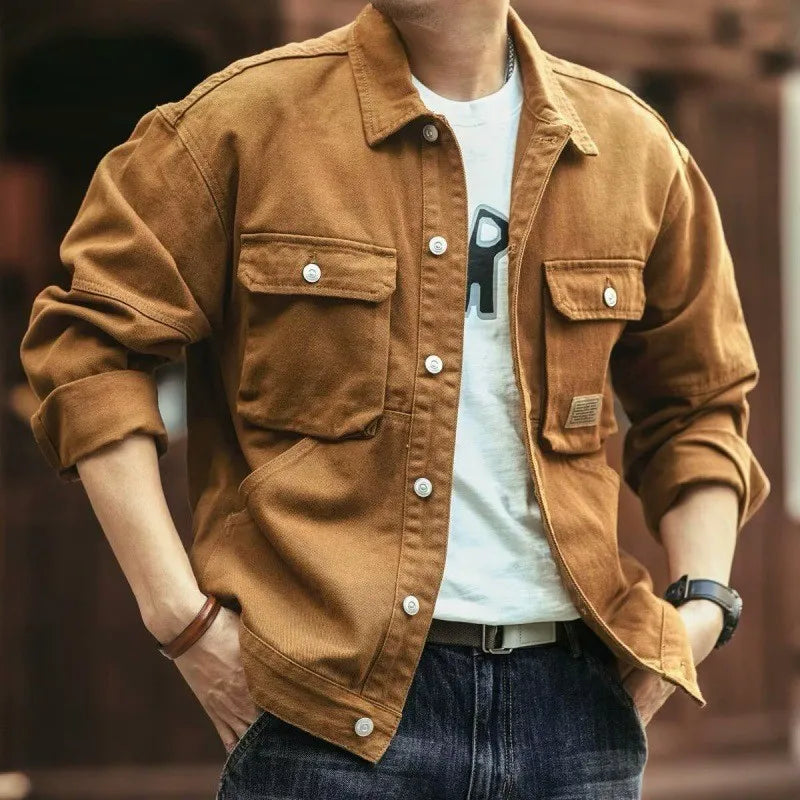 Zhejiang Classic Vintage Denim Jacket For Men Autumn Winter
