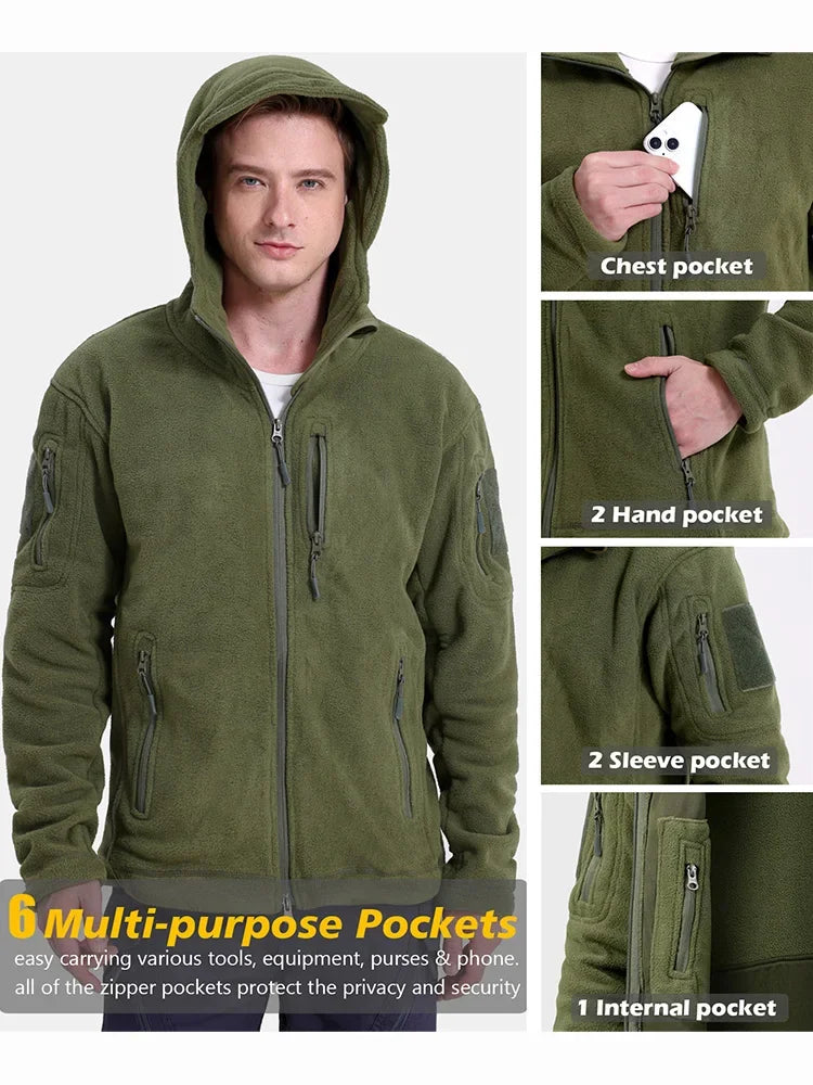 ReFire Gear Mens Fleece Hunting Tactical Jacket Warm Zip