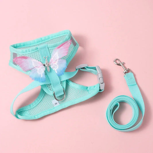 Butterfly Cute Breathable Dog Harness Set For Small Dogs