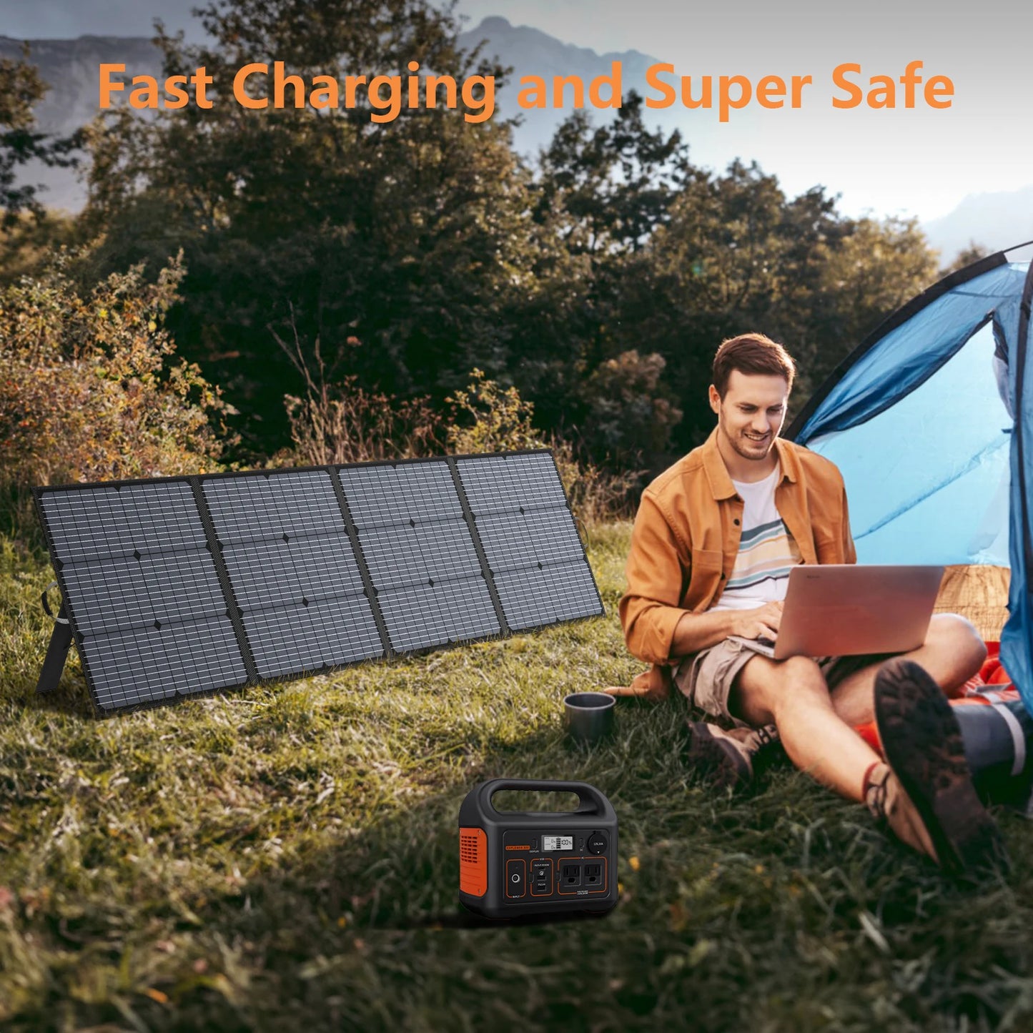 MHPOWOS 220 Watt Portable Solar Panel for Power Station,Hurricane Preparedness Items,40V Foldable Solar Charger for Camping RV