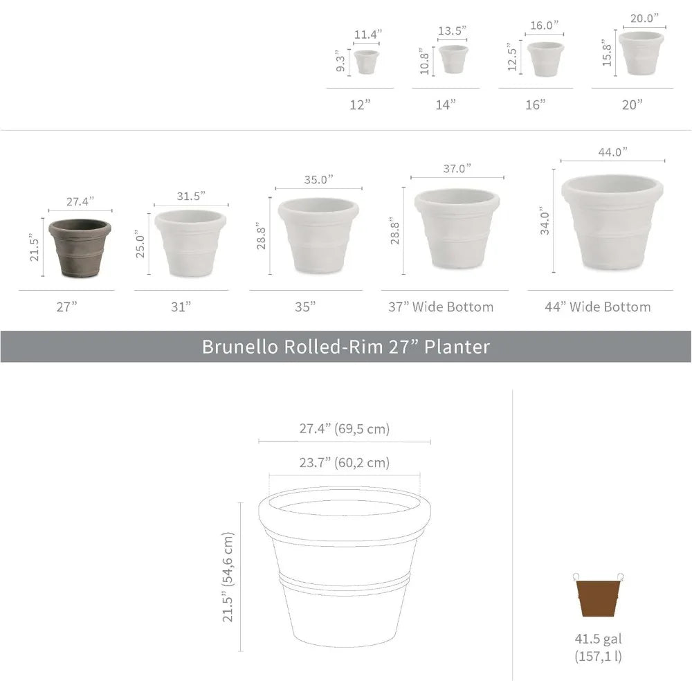 Crescent Garden Brunello Planter Weathered Concrete
