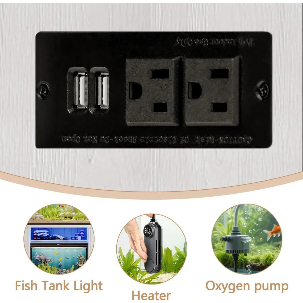 75 Gallon Farmhouse Fish Tank Stand With Power Outlets
