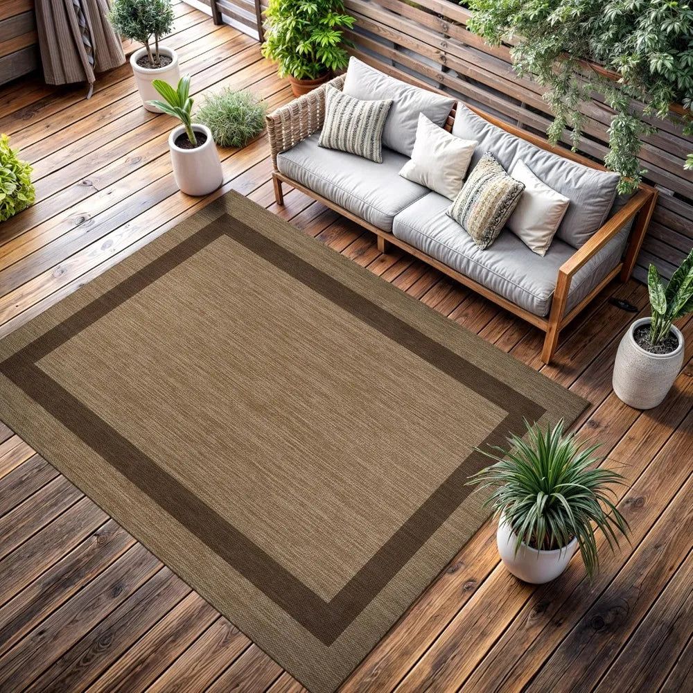 Outdoor Rug 10x14 Large Modern Patio Porch Washable