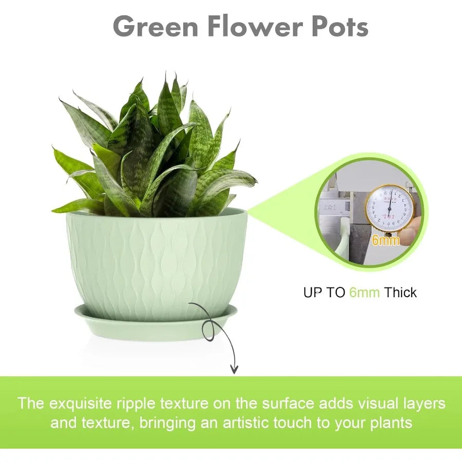 Large Flower Pot Set 12 10 9 Inch Wide Outdoor Planters