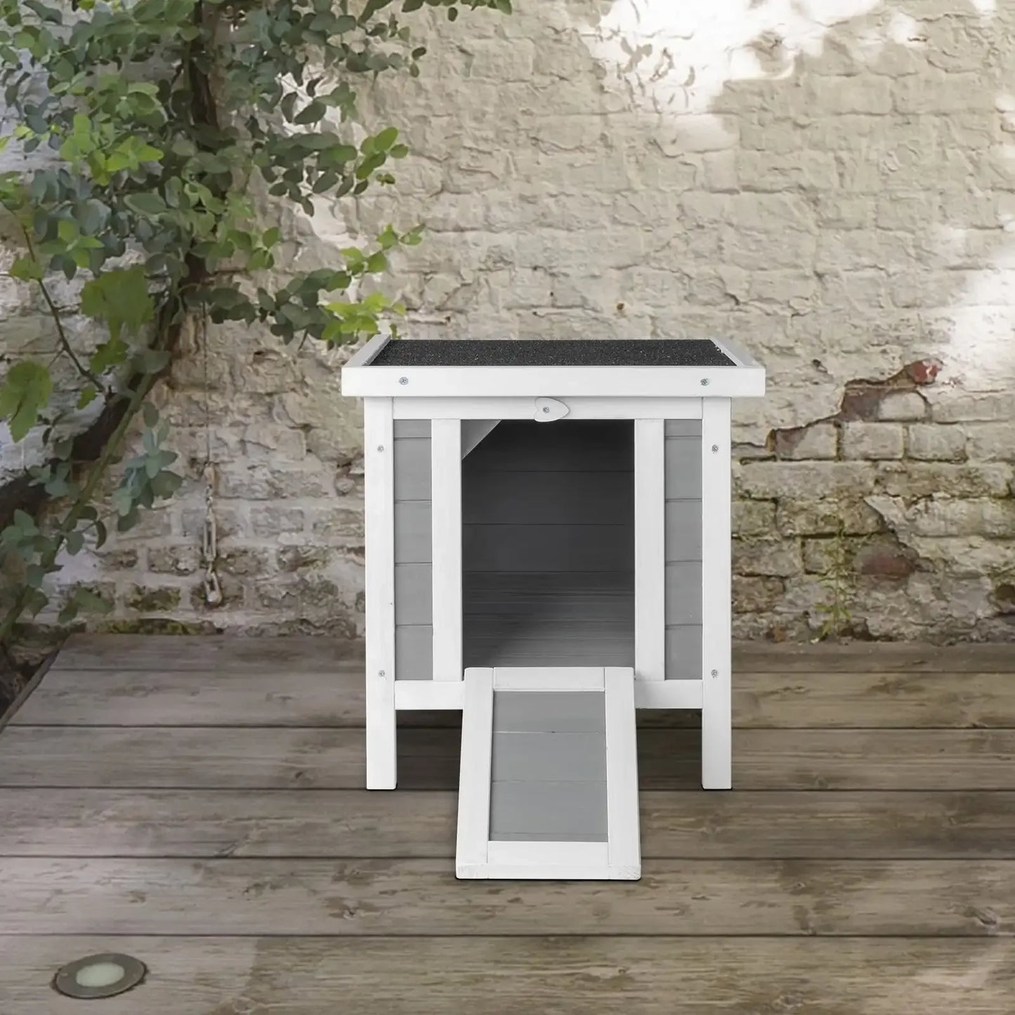 20 Inch Wooden Waterproof Gray Rabbit Hutch For Pets