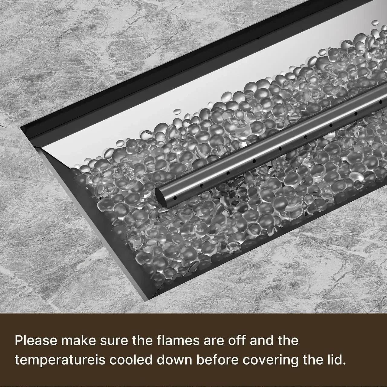 Propane Fire Pit Table With Glass Rocks And Waterproof Cover For Outdoor Patio