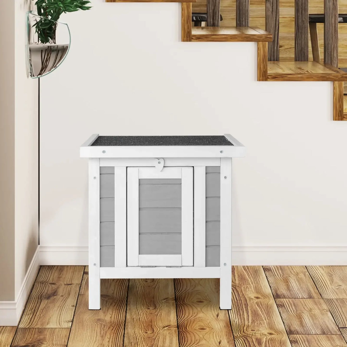 20 Inch Wooden Waterproof Gray Rabbit Hutch For Pets
