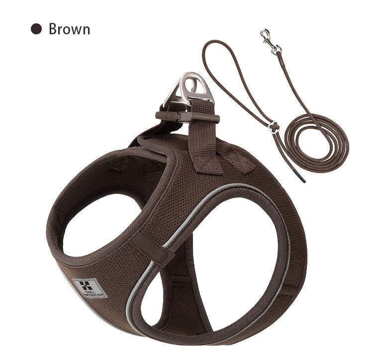 Dog Harness Leash Set Reflective Adjustable For All Dogs